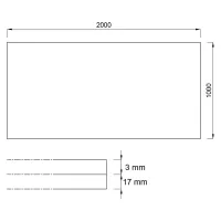 Černo-bílo-červeno-šedá gumová tlumicí dvouvrstvá antivibrační podlahová deska FLOMA Sandwich EPDM - délka 200 cm, šířka 100 cm, výška 2 cm