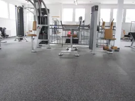 Černo-šedá gumová podlahová deska (puzzle - střed) FLOMA FitFlo SF1050 - délka 95,6 cm, šířka 95,6 cm, výška 1,6 cm