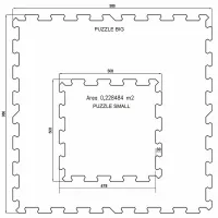 Černo-šedá gumová podlahová deska (puzzle - střed) FLOMA FitFlo SF1050 - délka 95,6 cm, šířka 95,6 cm, výška 1,6 cm