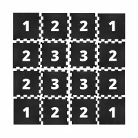 Černo-šedá gumová podlahová deska (puzzle - střed) FLOMA FitFlo SF1050 - délka 95,6 cm, šířka 95,6 cm, výška 1,6 cm