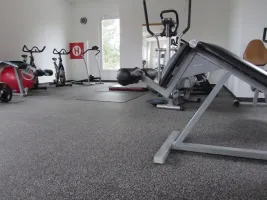 Černo-šedá gumová podlahová deska (puzzle - střed) FLOMA FitFlo SF1050 - délka 95,6 cm, šířka 95,6 cm, výška 1,6 cm