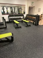 Černo-šedá gumová podlahová deska (puzzle - střed) FLOMA FitFlo SF1050 - délka 95,6 cm, šířka 95,6 cm, výška 1,6 cm