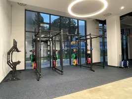 Černo-šedá gumová podlahová deska (puzzle - střed) FLOMA FitFlo SF1050 - délka 95,6 cm, šířka 95,6 cm, výška 1,6 cm