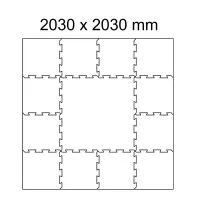 Černo-šedá gumová podlahová deska (puzzle - střed) FLOMA FitFlo SF1050 - délka 95,6 cm, šířka 95,6 cm, výška 1,6 cm