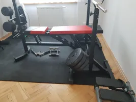 Černo-šedá gumová podlahová deska (puzzle - střed) FLOMA FitFlo SF1050 - délka 95,6 cm, šířka 95,6 cm, výška 1,6 cm