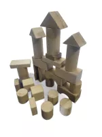 Dřevěné kostky přírodní - stavebnice