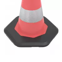 Oranžový plastový (PE) dopravní kužel s podstavcem FLOMA CE43 - 2,8 kg - průměr 28 cm, výška 50 cm