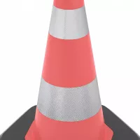 Oranžový plastový (PE) dopravní kužel s podstavcem FLOMA CE51 - 4,35 kg - průměr 38 cm, výška 75 cm