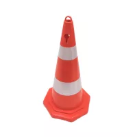 Oranžový plastový (PE) dopravní reflexní kužel FLOMA RC49 - 2 kg - průměr 38 cm, výška 75 cm