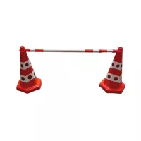 Červeno-bílá plastová vymezovací tyč pro dopravní kužely FLOMA - délka 137 cm
