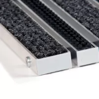 Textilní hliníková kartáčová vstupní rohož FLOMA Alu Wide - délka 100 cm, šířka 100 cm, výška 2,2 cm