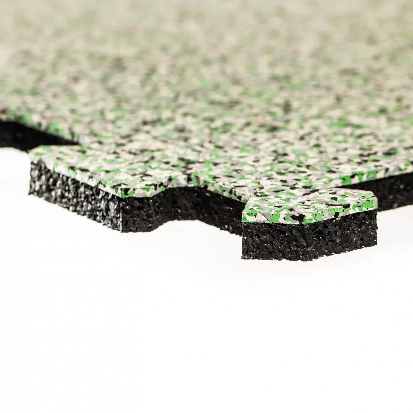 Zelená gumová tlumicí dvouvrstvá antivibrační podlahová deska FLOMA Sandwich EPDM - délka 200 cm, šířka 100 cm, výška 2,5 cm