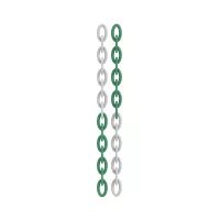 Zeleno-bílý plastový (PP) vymezovací řetěz FLOMA TC61 - délka 25 m, šířka 0,6 cm