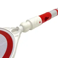 Červeno-bílý plastový (PPC) dopravní výstražný sloupek FLOMA WP63 - průměr 6,3 cm, výška 100 cm