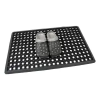 Gumová venkovní čisticí vstupní rohož FLOMA HoneyComb Ramp - délka 50 cm, šířka 100 cm, výška 2 cm