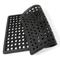 Gumová venkovní čisticí vstupní rohož FLOMA HoneyComb Ramp - délka 50 cm, šířka 100 cm, výška 2 cm