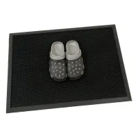 Gumová čisticí venkovní vstupní rohož FLOMA Rubber Brush - délka 60 cm, šířka 80 cm, výška 1 cm