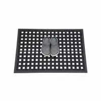 Gumová vstupní rohož FLOMA Basket Weave - délka 60 cm, šířka 90 cm, výška 1,2 cm