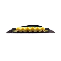 Žlutá hliníková schodová lišta s protiskluzovým páskem FLOMA Antislip - délka 200 cm, šířka 5,3 cm, výška 0,6 cm
