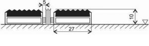 Gumová hliníková kartáčová venkovní vstupní rohož FLOMA Alu Low Extra - délka 100 cm, šířka 150 cm, výška 1 cm