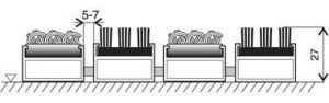 Textilní hliníková kartáčová vstupní rohož FLOMA Alu Extra - délka 60 cm, šířka 90 cm, výška 2,7 cm