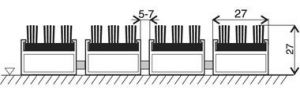 Hnědá hliníková kartáčová venkovní vstupní rohož FLOMA Alu Super - délka 100 cm, šířka 150 cm, výška 2,7 cm