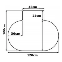 Ochranná podložka pod židli a na koberec FLOMA OCMat Profi - délka 120 cm, šířka 100 cm, výška 0,2 cm