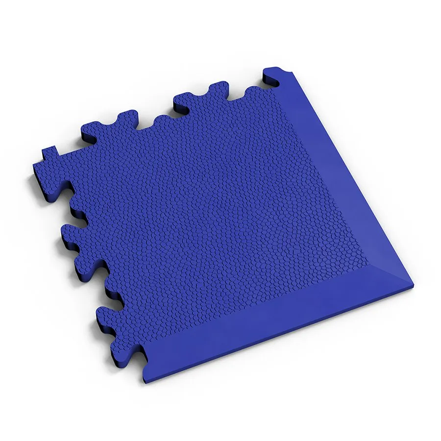 Modrý plastový (PVC) rohový nájezd Fortelock Industry (kůže) - délka 14 cm, šířka 14 cm, výška 0,7 cm