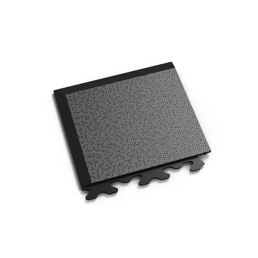 Černý plastový (PVC) rohový nájezd "typ A" Fortelock Invisible (hadí kůže) - délka 14,5 cm, šířka 14,5 cm, výška 0,67 cm