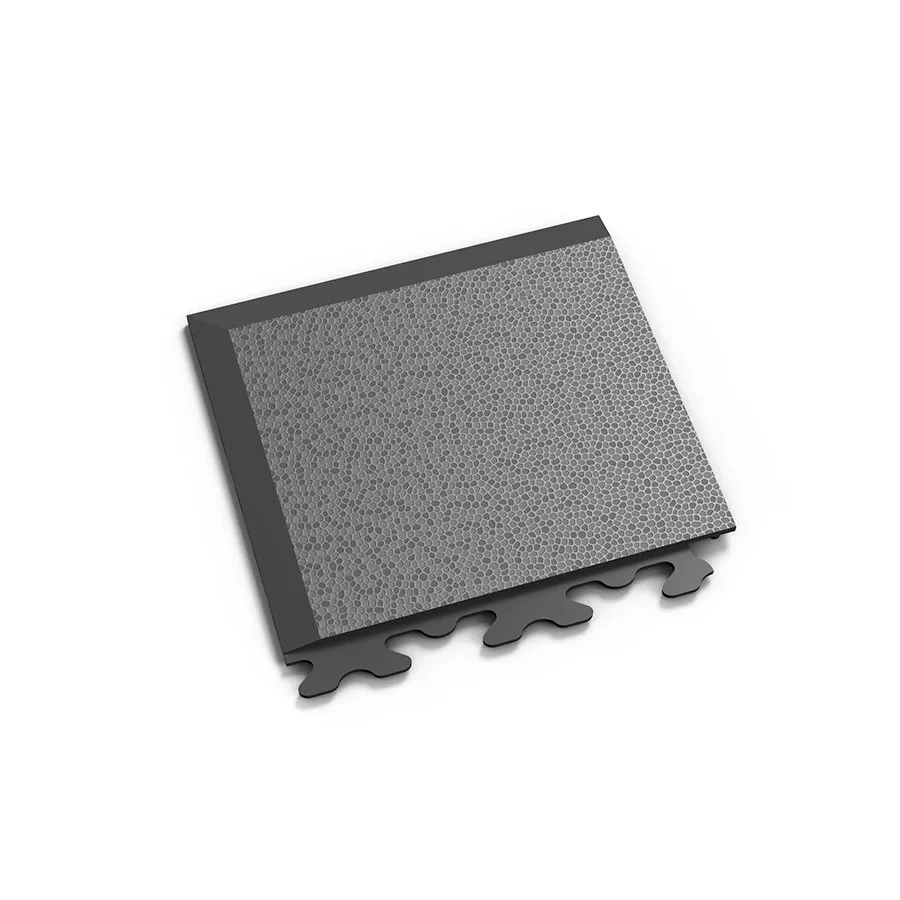 Grafitový plastový (PVC) rohový nájezd "typ A" Fortelock Invisible (hadí kůže) - délka 14,5 cm, šířka 14,5 cm, výška 0,67 cm