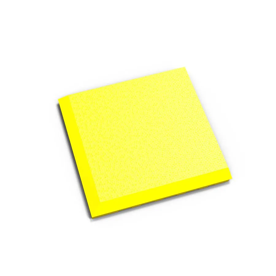 Žlutý plastový (PVC) rohový nájezd "typ C" Fortelock Invisible (hadí kůže) - délka 14,5 cm, šířka 14,5 cm, výška 0,67 cm