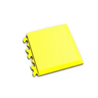 Žlutý plastový (PVC) rohový nájezd "typ D" Fortelock Invisible (hadí kůže) - délka 14,5 cm, šířka 14,5 cm, výška 0,67 cm