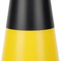 Černo-žlutý plastový dopravní kužel - šířka 29 cm, výška 50 cm