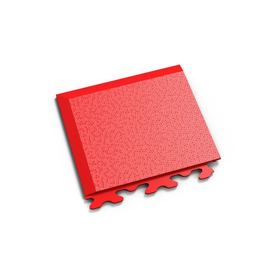 Červený plastový (PVC) rohový nájezd "typ A" Fortelock Invisible (hadí kůže) - délka 14,5 cm, šířka 14,5 cm, výška 0,67 cm