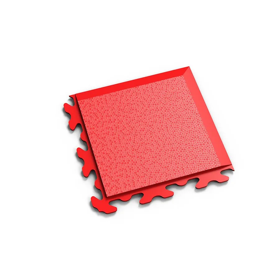Červený plastový (PVC) rohový nájezd "typ B" Fortelock Invisible (hadí kůže) - délka 14,5 cm, šířka 14,5 cm, výška 0,67 cm