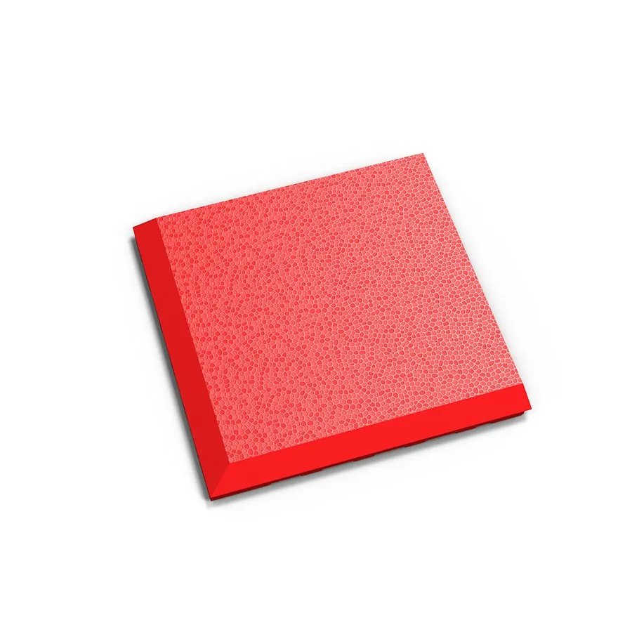 Červený plastový (PVC) rohový nájezd "typ C" Fortelock Invisible (hadí kůže) - délka 14,5 cm, šířka 14,5 cm, výška 0,67 cm