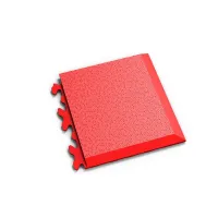 Červený plastový (PVC) rohový nájezd "typ D" Fortelock Invisible (hadí kůže) - délka 14,5 cm, šířka 14,5 cm, výška 0,67 cm