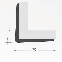 Gumová ochrana rohů zdí, stěn (L-profil) FLOMA - délka 150 cm, šířka 7,5 x 7,5 cm, tloušťka 0,8 cm