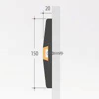 Gumová odolná ochrana zdí, stěn FLOMA - délka 300 cm, šířka 15 cm, tloušťka 2 cm