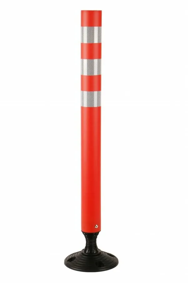 Oranžový plastový samonarovnávací reflexní sloupek - průměr 7 cm, výška 120 cm