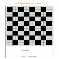 Černo-šedá plastová hra FLOMA Šachy - délka 425 cm, šířka 425 cm