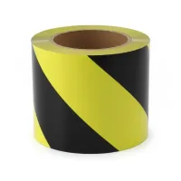 Černo-žlutá levá výstražná páska - délka 33 m, šířka 10 cm
