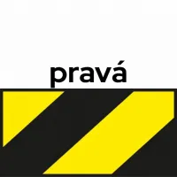 Černo-žlutá pravá výstražná páska - délka 33 m, šířka 5 cm
