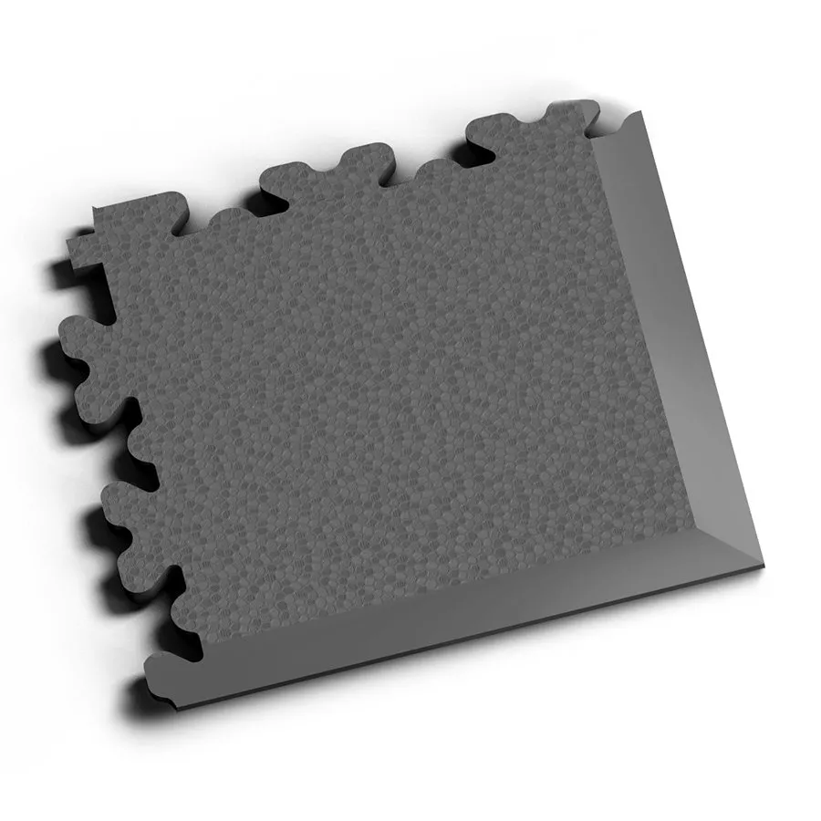 Grafitový plastový (PVC) zátěžový rohový nájezd Fortelock XL (hadí kůže) - délka 14,5 cm, šířka 14,5 cm, výška 0,4 cm