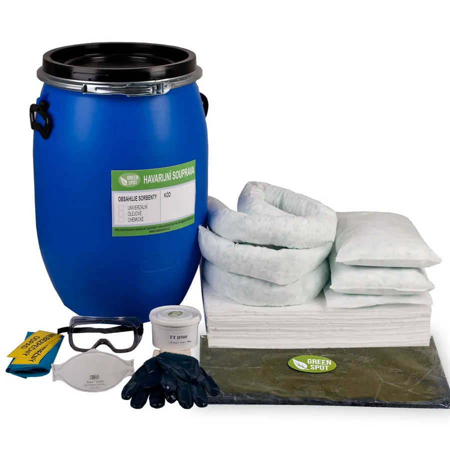 Hydrofobní sudová havarijní souprava (s kanalizační ucpávkou) OHSS-60/K - objem 60 l