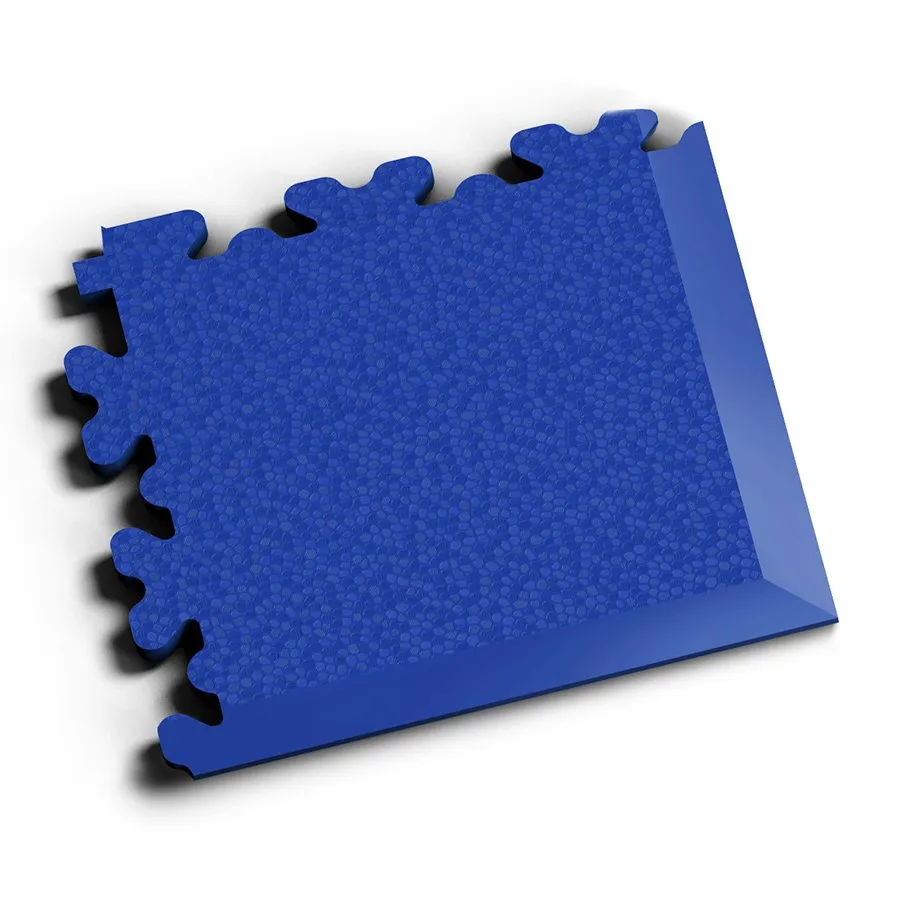 Modrý plastový (PVC) zátěžový rohový nájezd Fortelock XL (hadí kůže) - délka 14,5 cm, šířka 14,5 cm, výška 0,4 cm