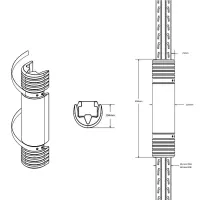 Žlutá plastová ochrana regálů (chránič) pro stojiny regálů 60-85 mm McCue - šířka 12,6 cm, výška 55 cm