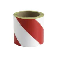 Bílo-červená levá reflexní výstražná páska - délka 15 m, šířka 10 cm