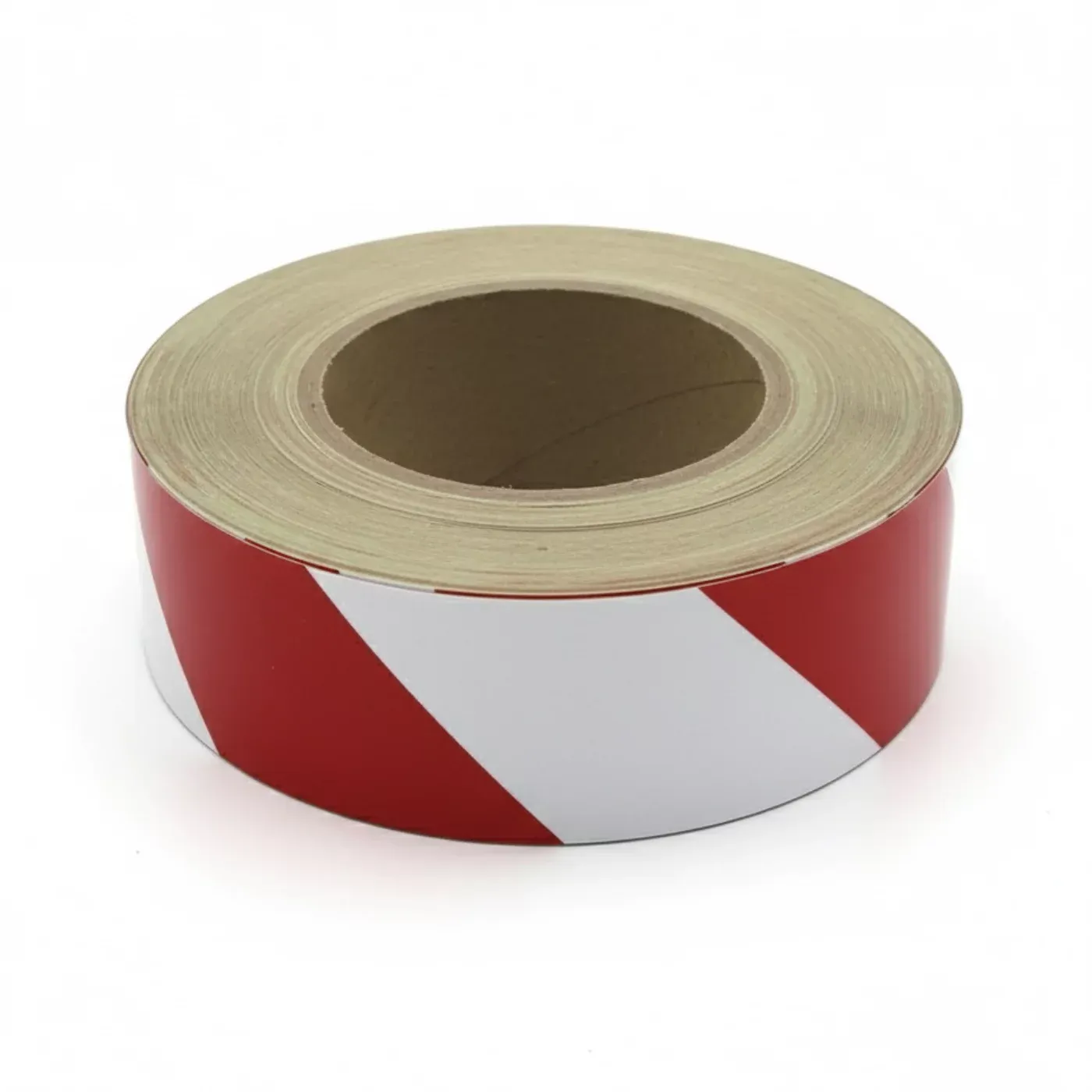 Bílo-červená levá reflexní výstražná páska - délka 45 m, šířka 5 cm
