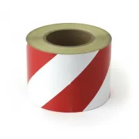 Bílo-červená pravá reflexní výstražná páska - délka 45 m, šířka 10 cm